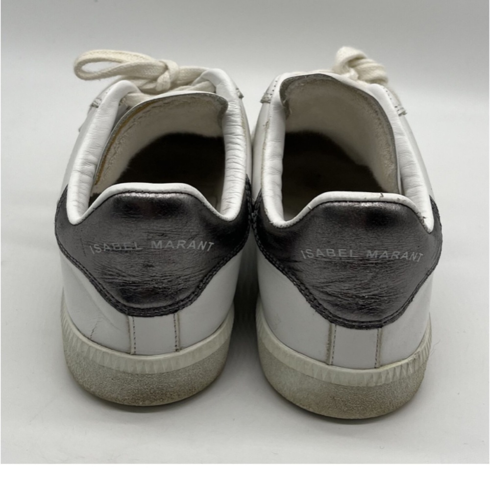 Isabel Marant Bryce Two-Tone Lightning Bolt Leather Lace-Up Sneaker sz 37 - Picture 4 of 6
